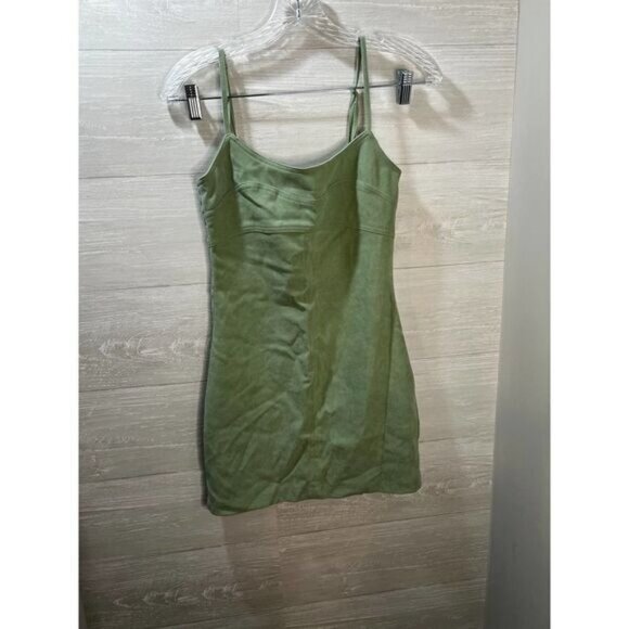 Lottie Moss Sage Green Mini Slip Dress Spaghetti Straps Womens Fitted Size S‎ - Picture 3 of 8